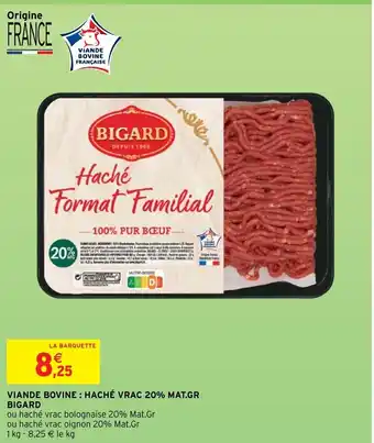 Viande bovine : haché vrac 20%