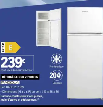 E.Leclerc RÉFRIGÉRATEUR 2 PORTES offre