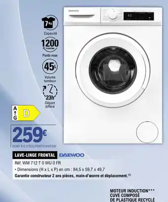 E.Leclerc LAVE-LINGE FRONTAL DAEWOO offre