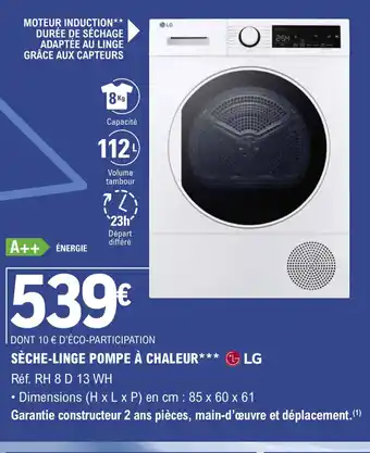 E.Leclerc SÈCHE-LINGE POMPE À CHALEUR offre