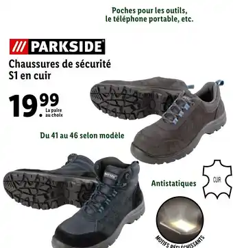 Lidl Chaussures de sécurrité S1 en cuir offre