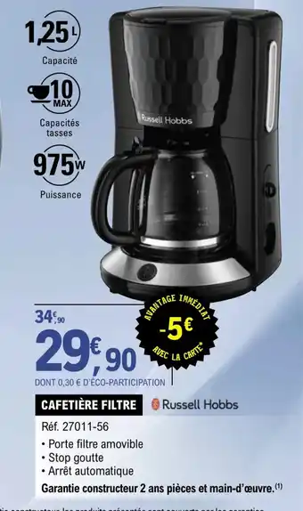 E.Leclerc CAFETIÈRE FILTRE offre