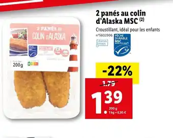 Lidl 2 Panés au colin d'Alaska offre