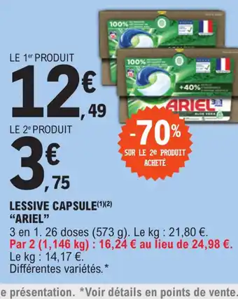 E.Leclerc LESSIVE CAPSULE ARIEL offre