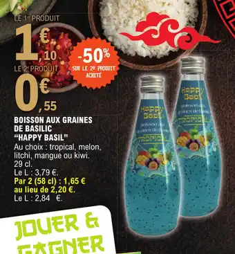 E.Leclerc BOISSON AUX GRAINES DE BASILIC offre
