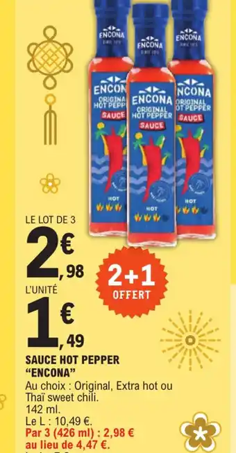 E.Leclerc SAUCE HOT PEPPER ENCONA offre