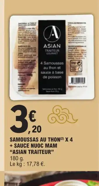 E.Leclerc SAMOUSSAS AU THON X 4 + SAUCE NUOC MAM offre