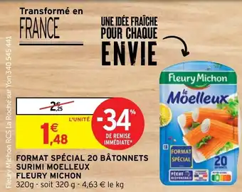 Intermarché Format spécial 20 bâtonnets surimi moelleux fleury michon offre