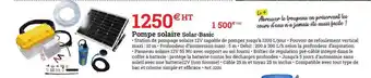 Espace emeraude Pompe Solaire Solar-basic offre