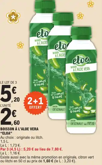 E.Leclerc BOISSON À L'ALOE VERA ELOA offre