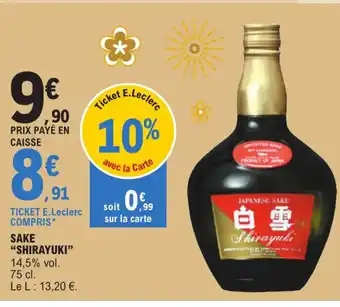 E.Leclerc SAKE “SHIRAYUKI offre