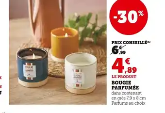 Super U LE PRODUIT BOUGIE PARFUMÉE offre
