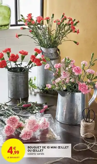 Intermarché Bouquet de 10 Mini œillet ou œillet offre