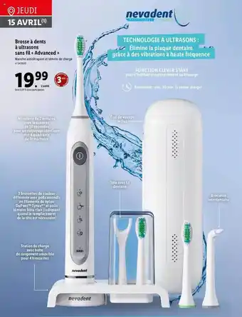 Lidl Brosse à Dents à Ultrasons Sans Fil offre