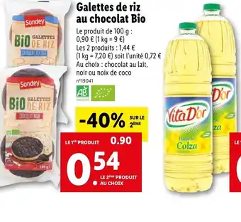 Lidl Galettes de riz au chocolat Bio offre