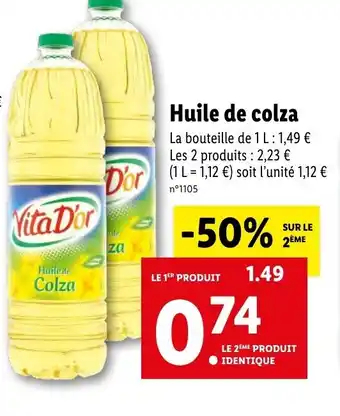 Lidl Huile de colza offre