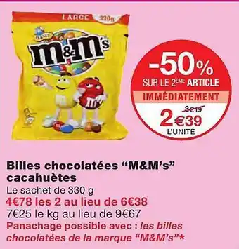 Monoprix Billes Chocolatées offre