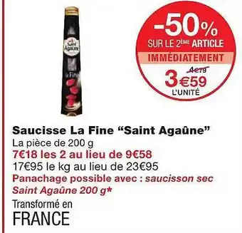 Monoprix Saucisse La Fine offre