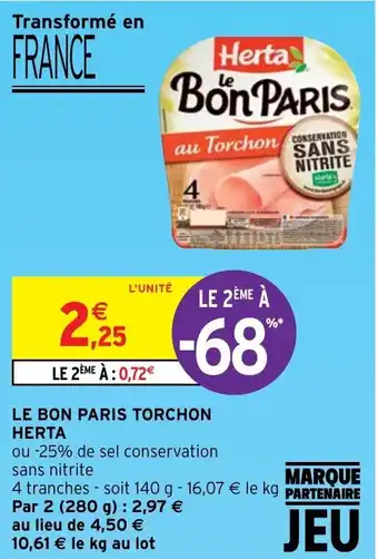 Intermarché Le Bon Paris Torchon Herta offre