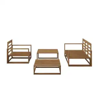 Bricorama Salon de jardin CAMILA bois d'acacia coloris gris clair 5 places offre