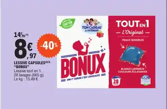 E.Leclerc LESSIVE CAPSULES(2)(3) "BONUX" offre