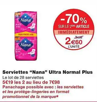 Monoprix Serviettes offre