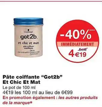 Monoprix Pâte Coiffante offre