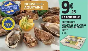 E.Leclerc HUÎTRES N°3 SPÉCIALES DE CLAIRES MARENNES OLÉRON(³) IGP offre