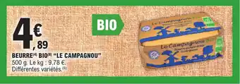 E.Leclerc BEURRE (4) BIO (8) "LE CAMPAGNOU" offre