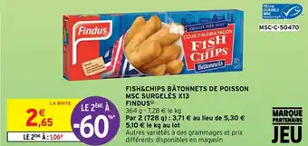 Intermarché Fish&Chips Bâtonnets de Poisson MSC Surgelés X13 offre