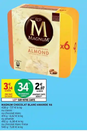 Intermarché Magnum Chocolat Blanc-Amande X6 offre