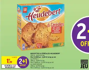 Intermarché Biscottes 6 céréales Heudebert offre