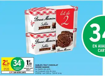 Intermarché Sables tout Chocolat Bonne Maman offre