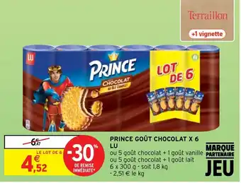 Intermarché Prince goût Chocolat X6 offre