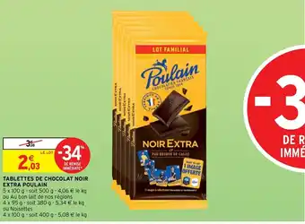 Tablettes de Chocolat Noir Extra Poulain