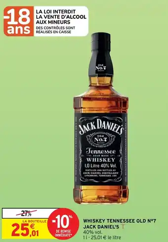 Intermarché Whiskey Tennessee Old N°7 offre