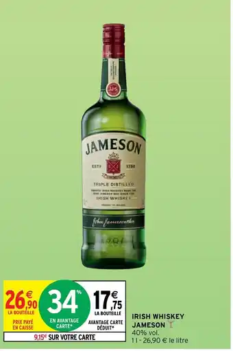 Intermarché Irish Whiskey Jameson offre