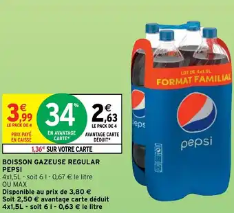 Intermarché Boisson Gazeuse Regular Pepsi offre