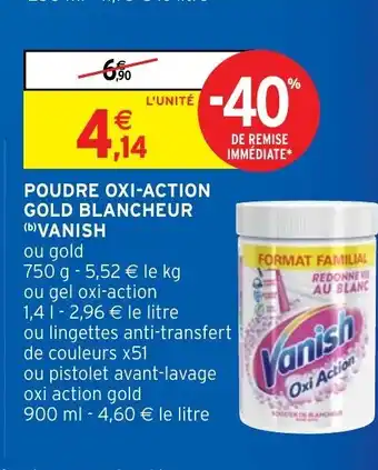 Intermarché Poudre Oxi-Action Gold Blancheur offre
