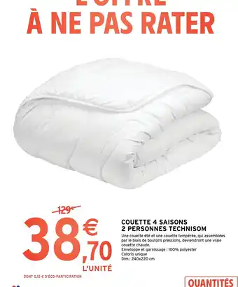 Intermarché Couette 4 Saisons 2 Personnes Technisom offre