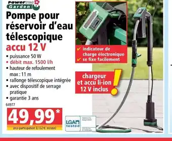 Norma Pompe pour réservoir d'eau télescopique offre