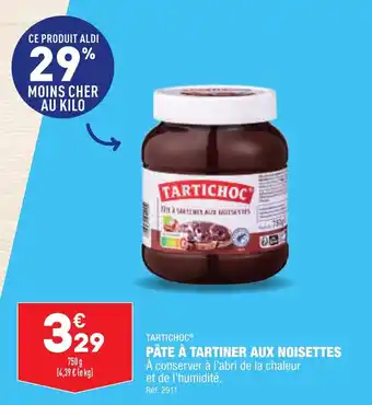 ALDI PÂTE À TARTINER AUX NOISETTES offre