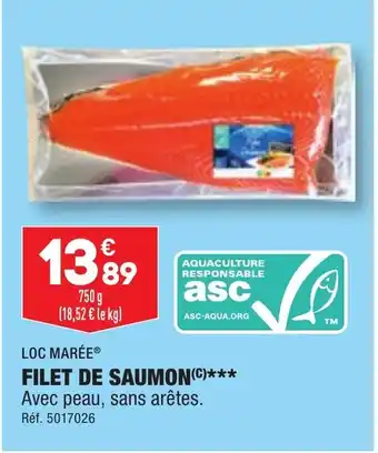 ALDI LOC MARÉEⓇ FILET DE SAUMON (C)*** Avec peau, sans arêtes. offre