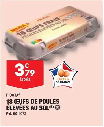 ALDI 18 ŒUFS DE POULES ÉLEVÉES AU SOL (B) offre