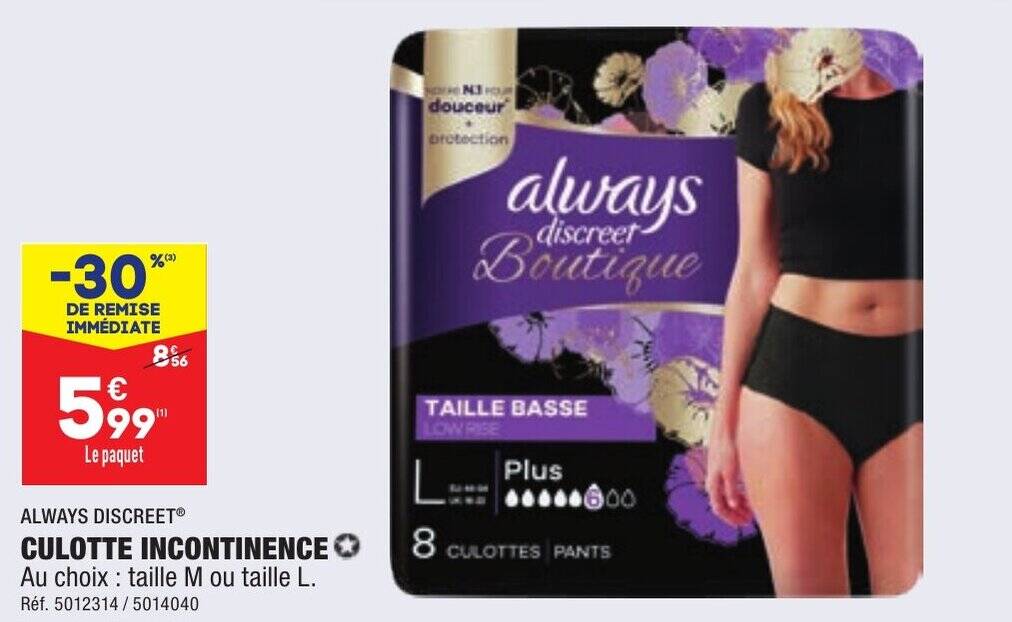 Promo CULOTTE INCONTINENCE chez ALDI