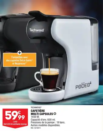 CAFETIÈRE MULTI CAPSULES 1450 W.