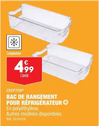 ALDI BAC DE RANGEMENT POUR RÉFRIGÉRATEUR offre