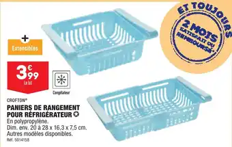 PANIERS DE RANGEMENT POUR RĂFRIGĂRATEUR