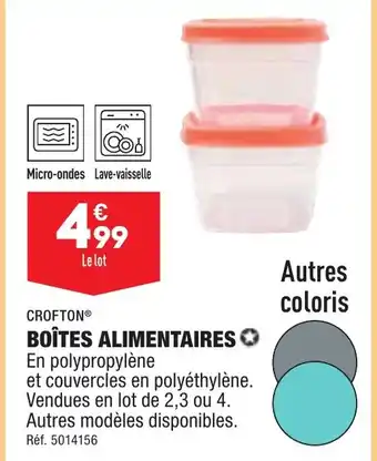 ALDI BOÎTES ALIMENTAIRES offre