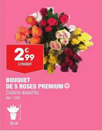 ALDI BOUQUET DE 5 ROSES PREMIUM offre